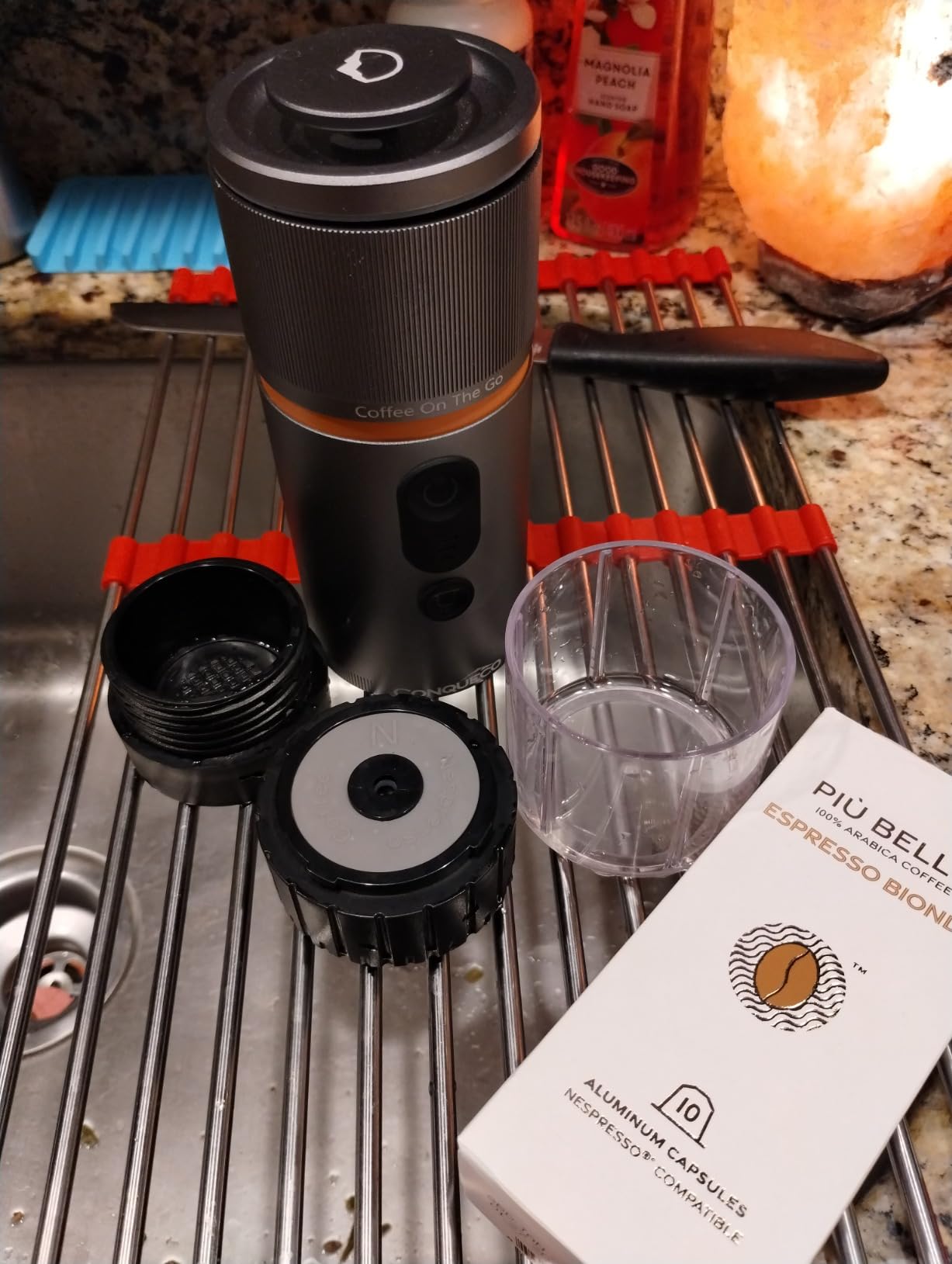 CONQUECO Portable Coffee Machine Travel - 12v Car Espresso Maker with Battery for Camping - Small Electric - 3 Mins Heating - Rechargeable USB Charging customer photo 2