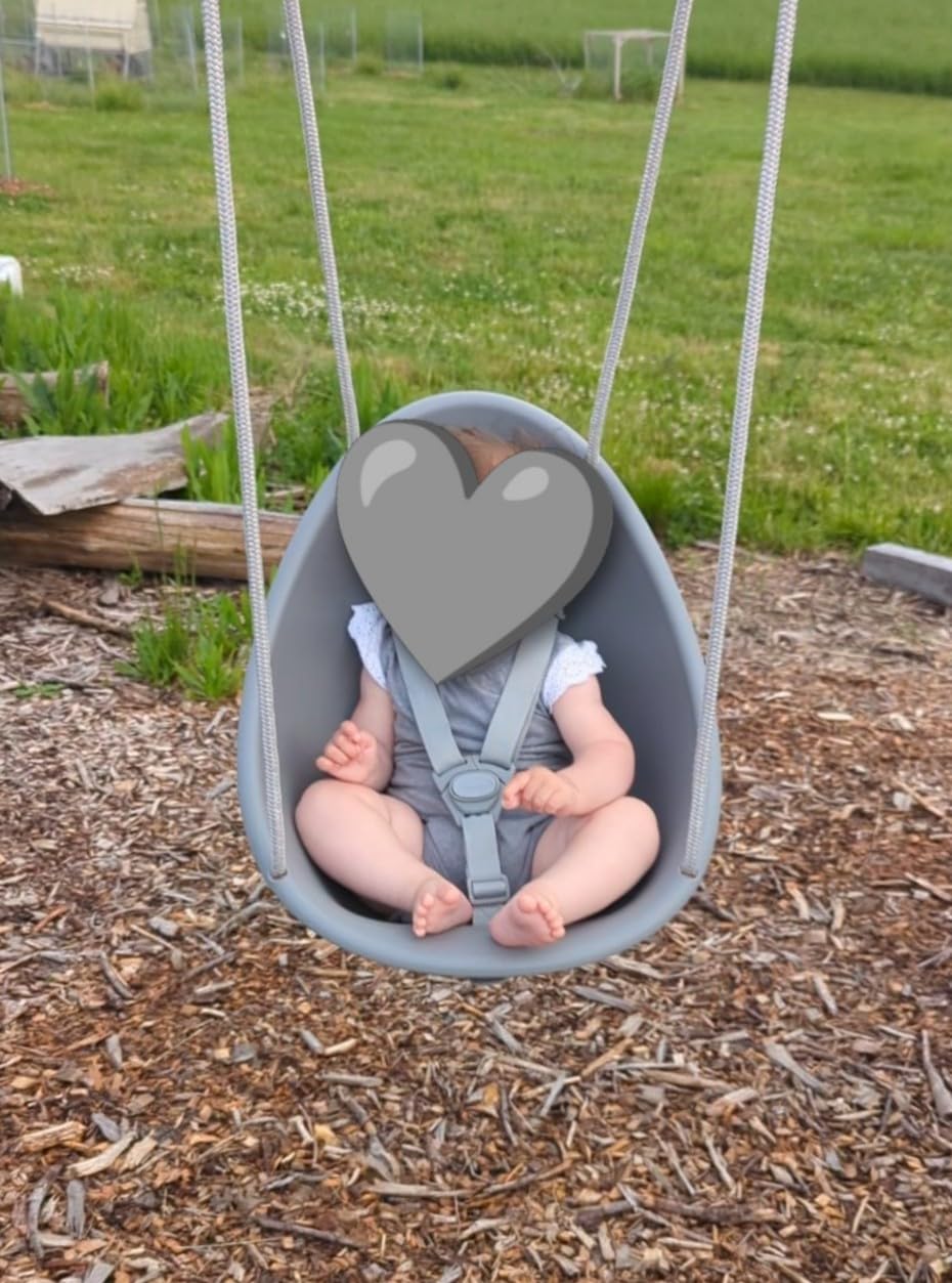 Swurfer Coconut Toddler Swing – Comfy Baby Swing Outdoor, 3- Point Adjustable Safety Harness, Secure, Safe Quick Click Locking System, Blister-Free Rope, Easy Installation, Ages 6-36 Months customer photo 2