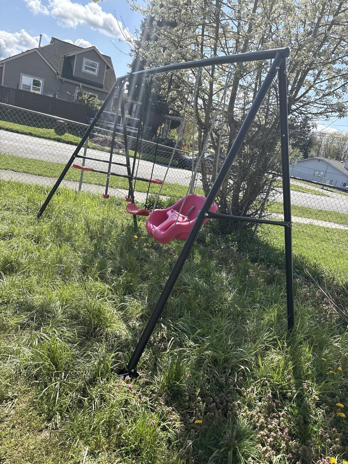 8-in-1 Kids Swing Sets for Backyard with Slide customer photo 1
