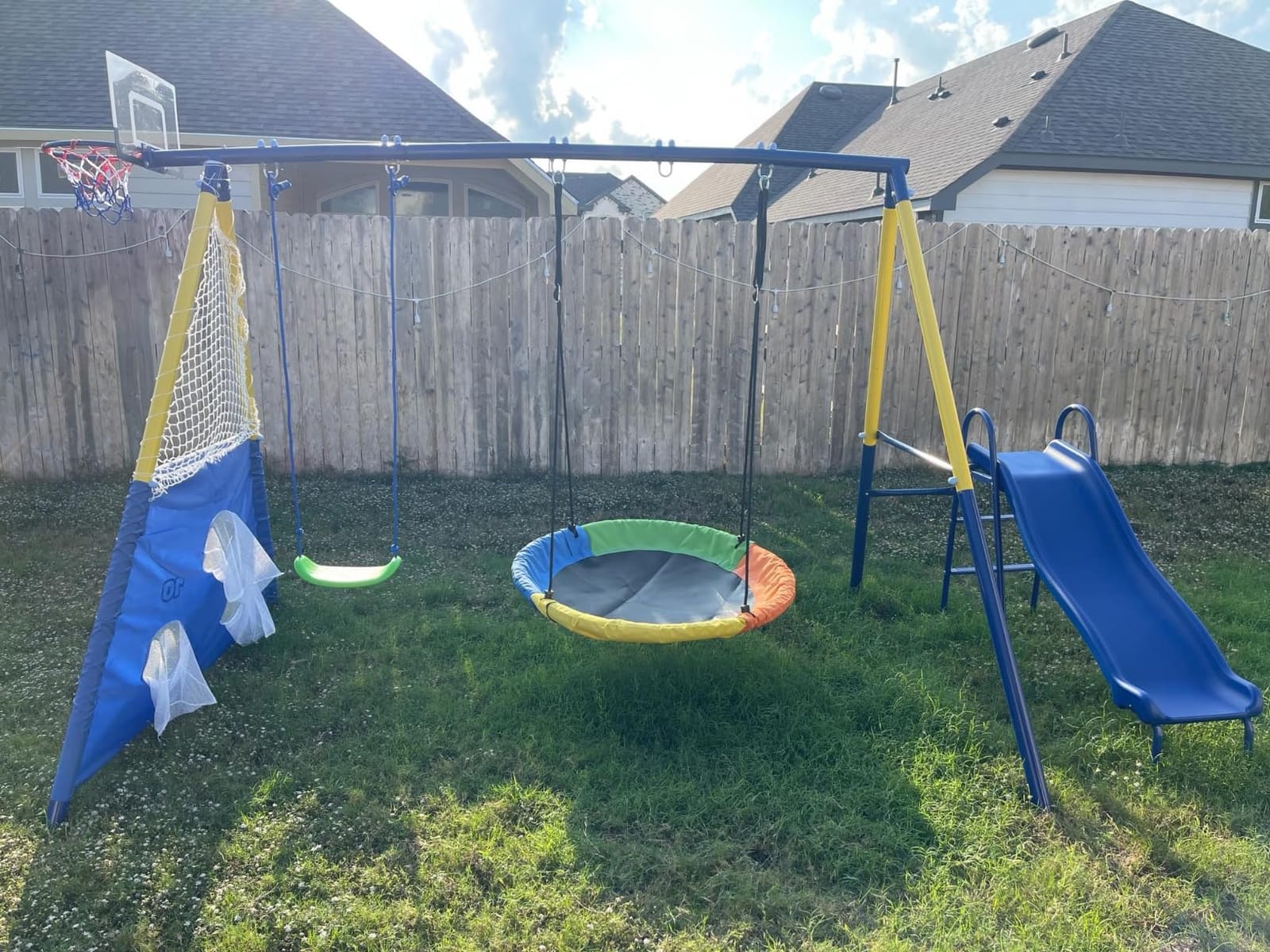 8-in-1 Kids Swing Sets for Backyard with Slide customer photo 2