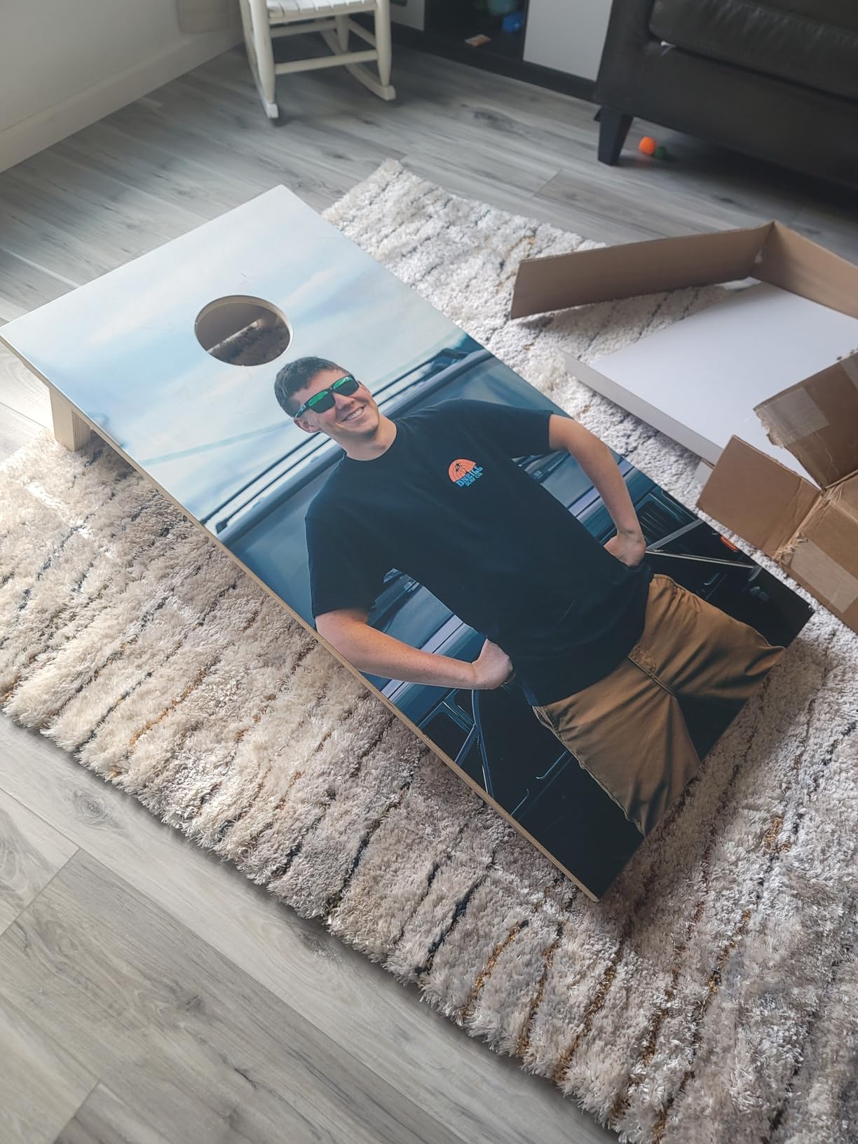 Custom Pro Cornhole Boards | Handmade in USA | 3/4 Baltic Birch | No Bounce | Triple Thick Legs | Two Brace & Handles, 2x4 Regulation Cornhole Board Set with Score Tower & Set of 8 Cornhole Bags customer photo 1