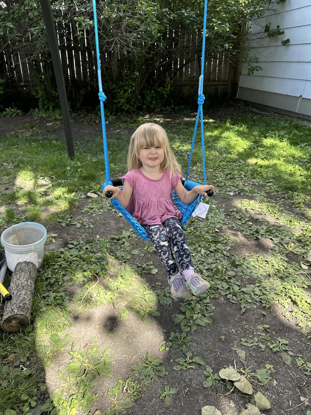 JKsmart Toddler Swing, Swing Seat for Kids Heavy Duty Rope Play Secure Children Swings Set, Perfect for Indoor,Outdoor,Playground,Home,Tree,with Snap Hooks & Straps,440 lbs Capacity, Light Brown customer photo 1