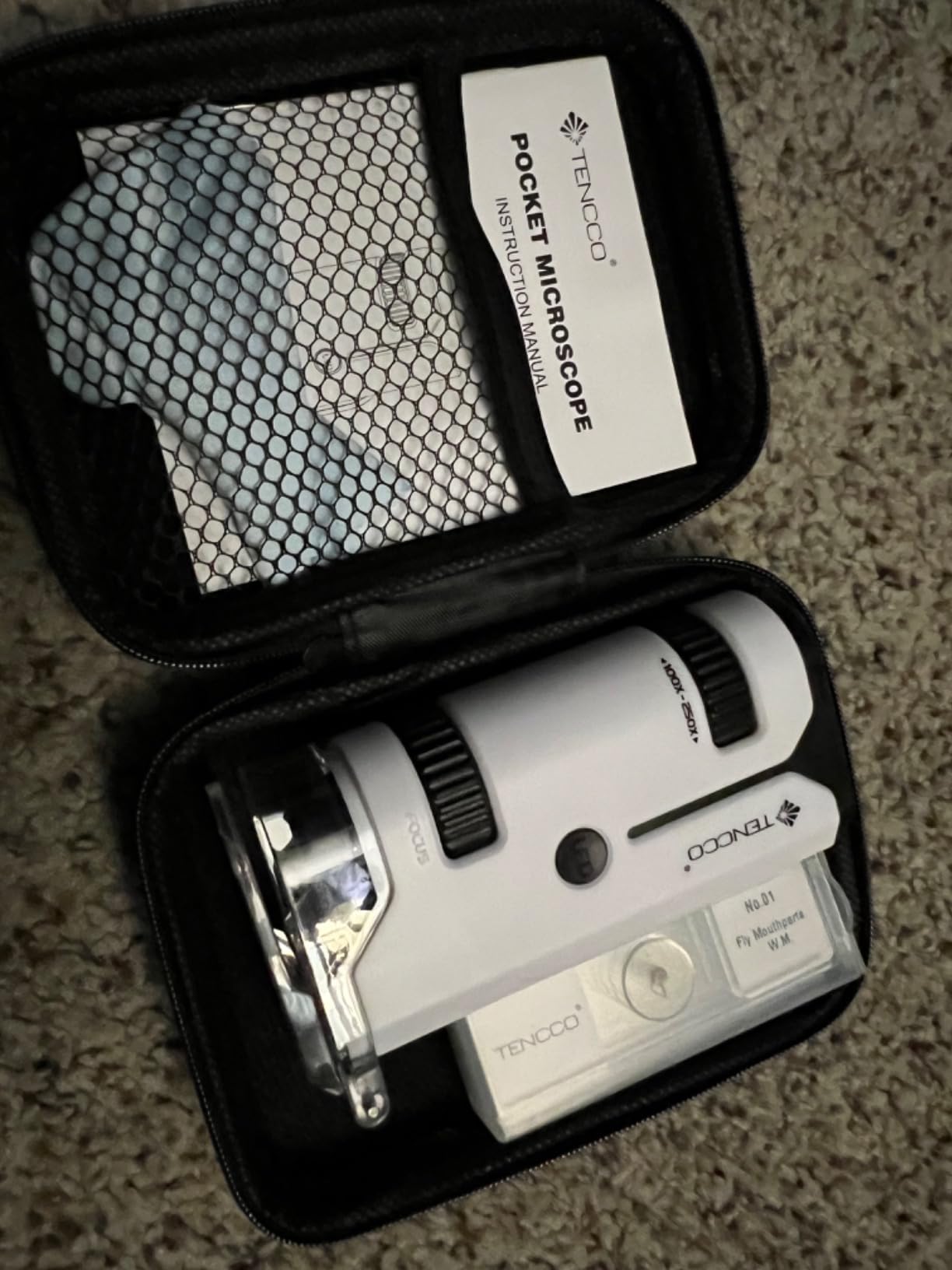 100x-250x Pocket Microscope for Kids Adults, Protable Handheld Miniscope, Mini Microscope Kit for Kids Adults Home School Lab Biology Science Education, Green customer photo 1