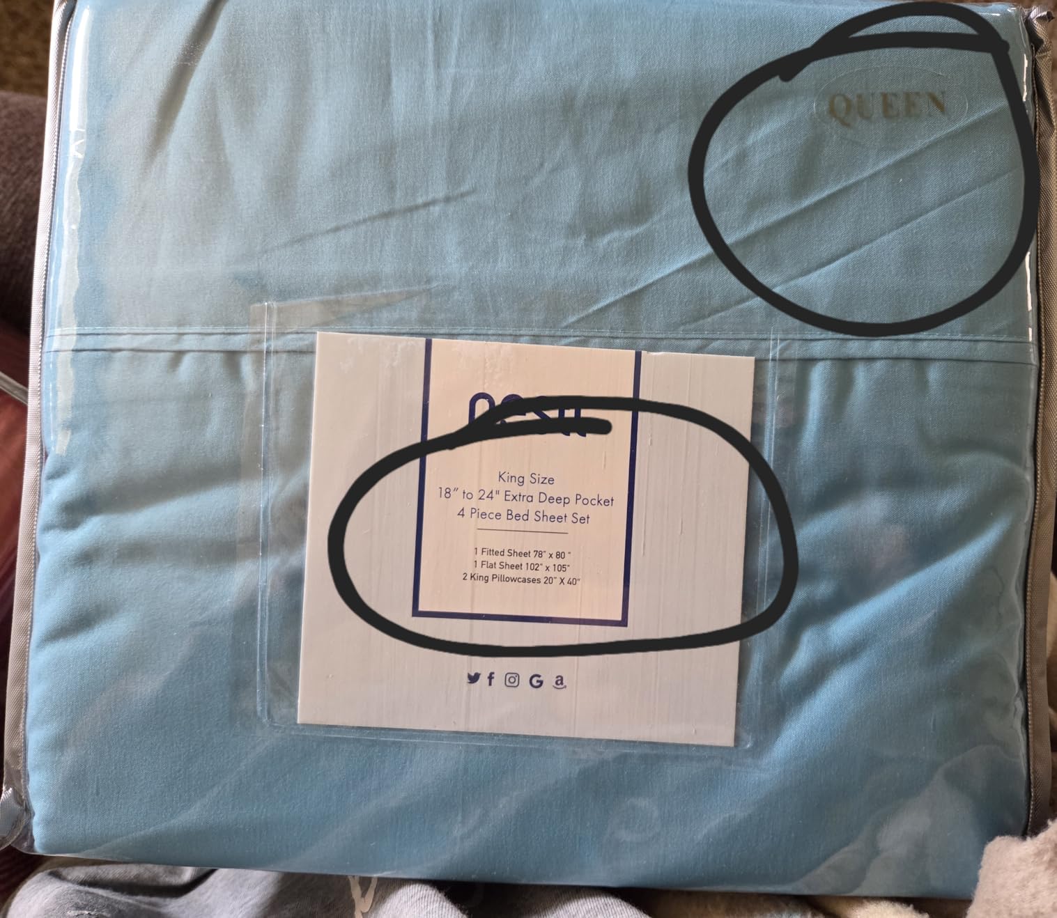 Nestl Queen Size Sheet Set, 4 Piece Extra Deep Pocket (18-24 inches), Microfiber, Cooling, Hotel Luxury, Soft, Breathable, Wrinkle-Free, Easy to Care, Grey customer photo 2