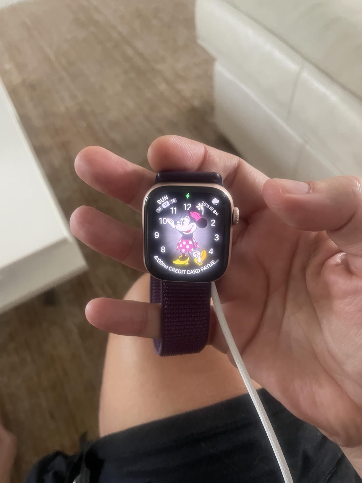 Apple Watch Series 10 [GPS 46mm case] Smartwatch with Rose Gold Aluminum Case with Plum Sport Loop. Fitness Tracker, ECG App, Always-On Retina Display, Carbon Neutral customer photo 1