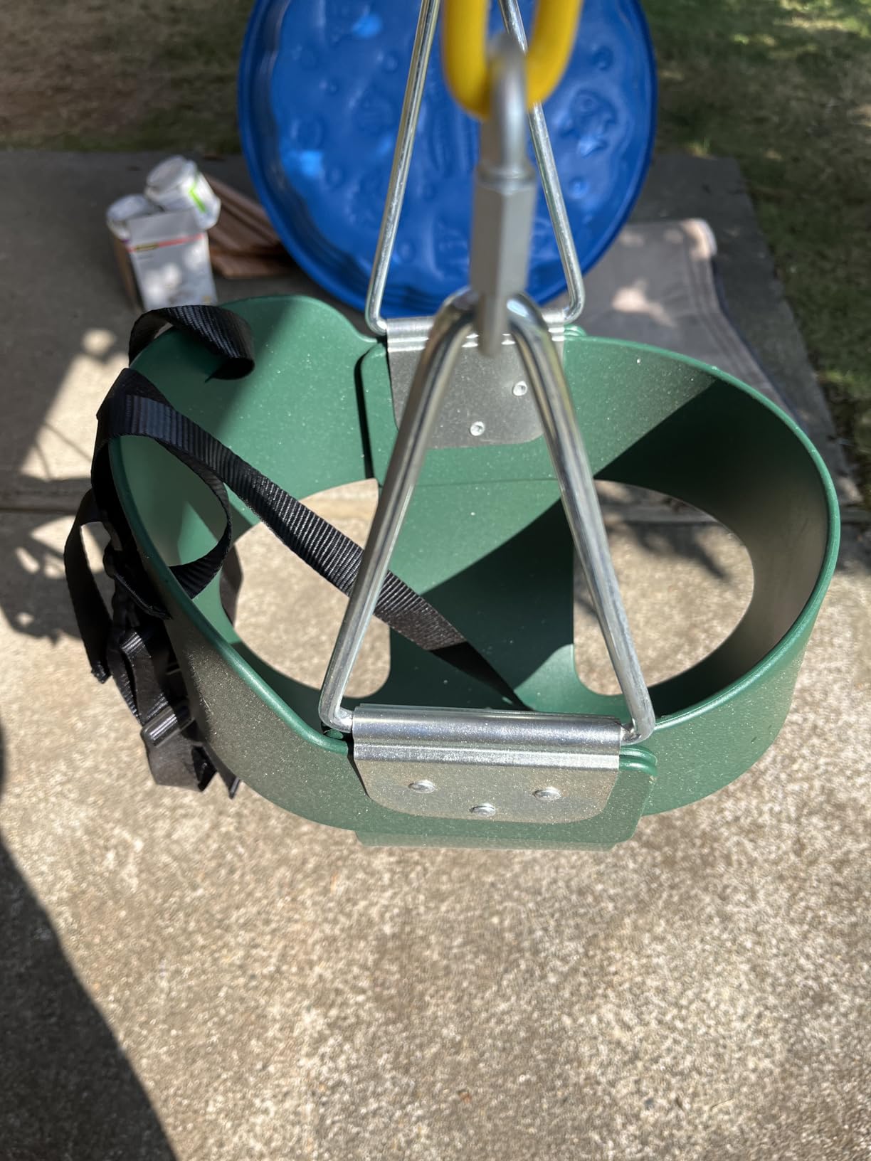 High Back Full Bucket Toddler Swing Seat with 3- Point Adjustable Safety Harness, 66 inch Detachable Chain,Suitable for Babies Aged 6-24 Months，Baby Swing for Swingset (Green) customer photo 1