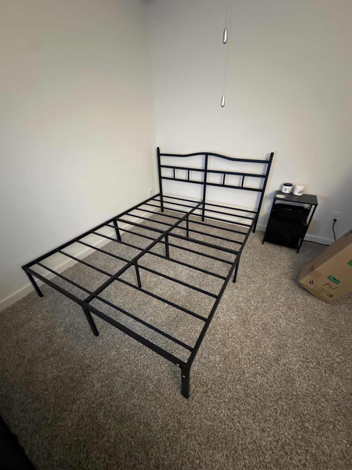 SHOANED 14 Inch Metal Bed Frame - Queen Size Heavy Duty Bedframe with Headboard Black Basic Steel Slats Platform No Box Spring Needed/Easy Assembly/Noise Free customer photo 1