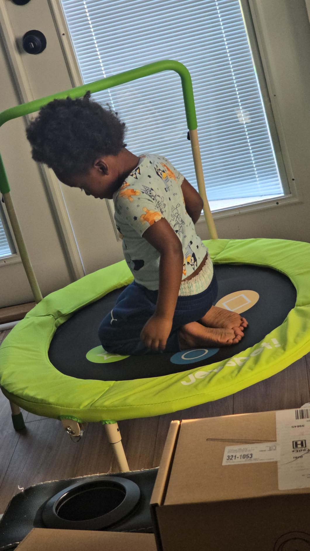 36-Inch Toddler Trampoline with Adjustable Bar, 3FT Foldable Mini Rebounder customer photo 2