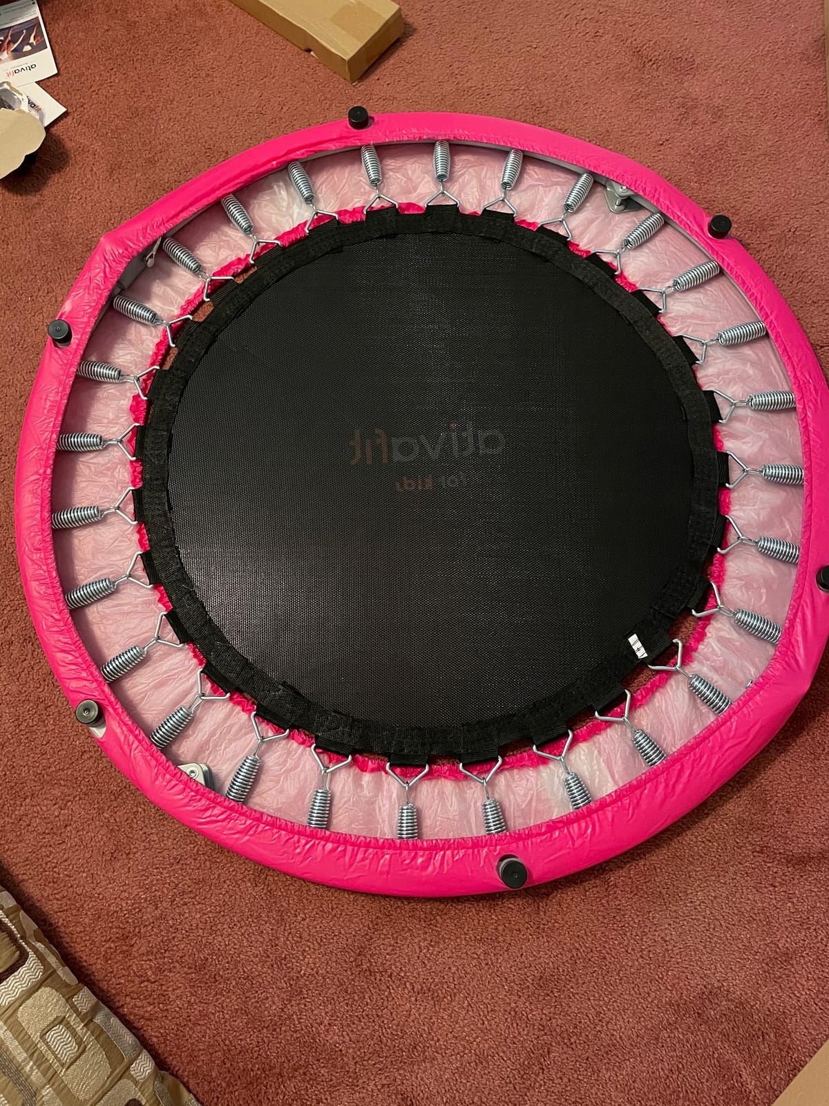 Ativafit 36inch Elastic Band Big Handle Toddler Trampoline for Kids Ages 2-6 Indoor Outdoor Mini Trampoline with Safety Padded Cover Fun for Kids customer photo 2