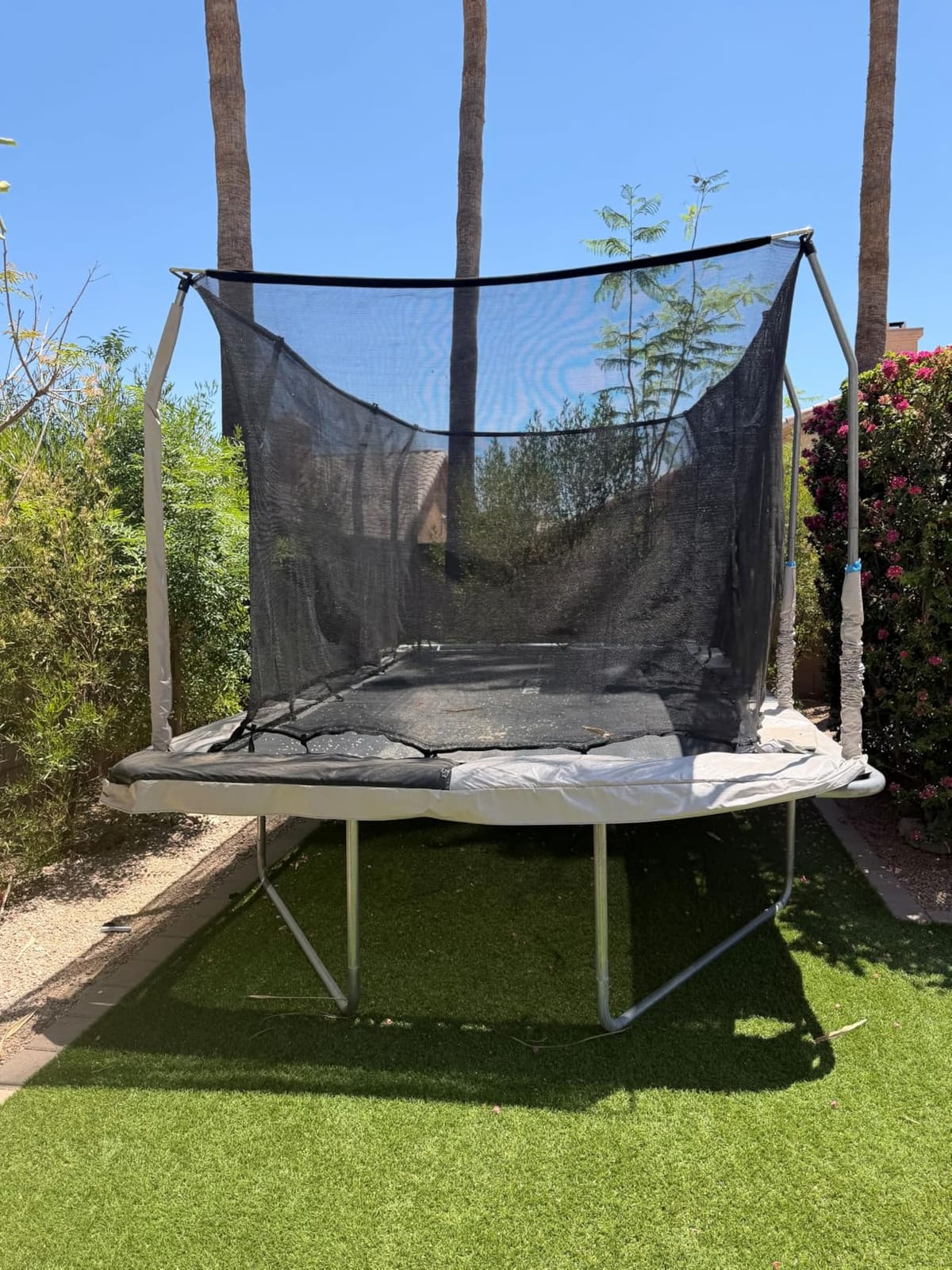 Upper Bounce Rectangle Trampoline Set with Top-Ring Enclosure Net, Outdoor Backyard Recreational, Gymnastics Activity for Kids and Adults, High Weight Capacity 500 lbs customer photo 2