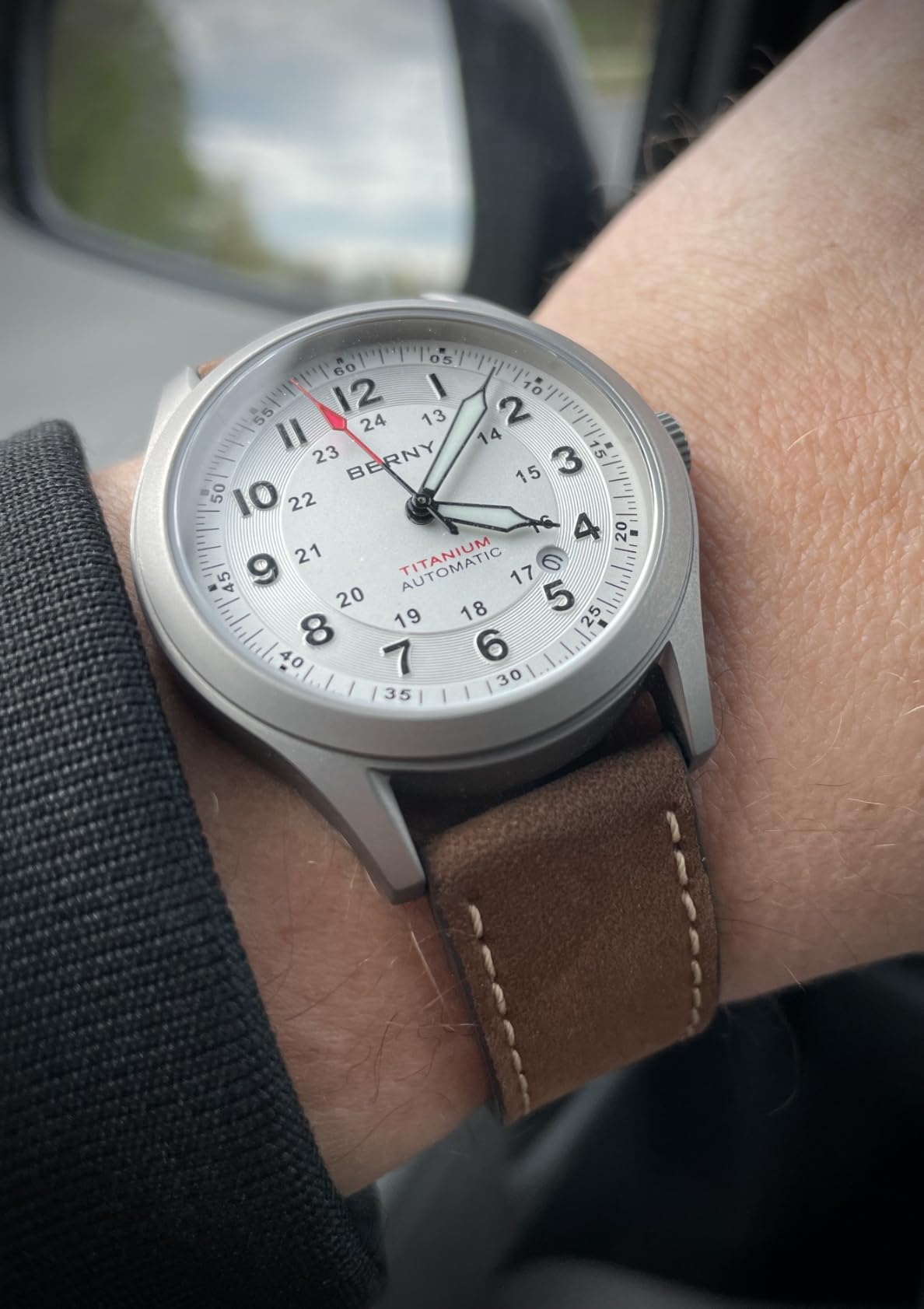 BERNY Titanium Automatic Watch, 10ATM Waterproof Men's Military Field Watch customer photo 1