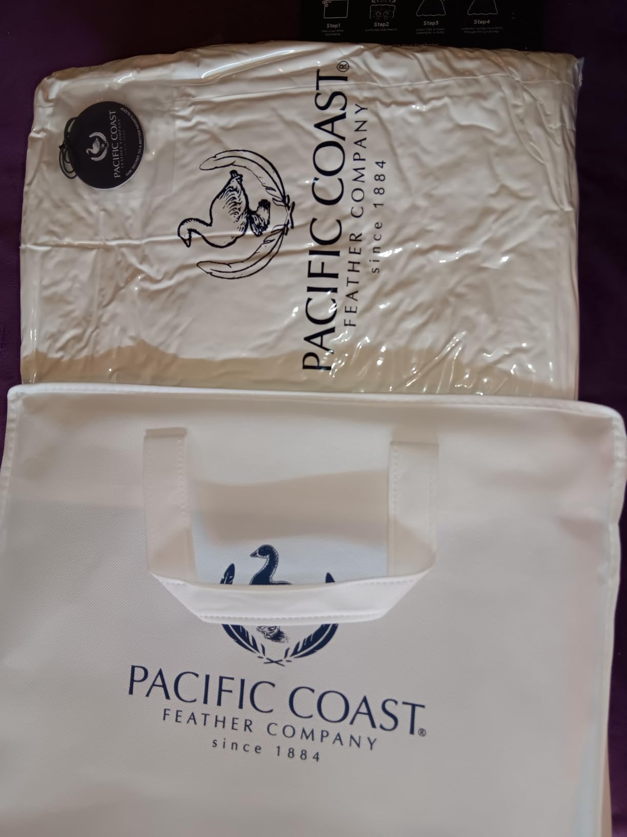 Pacific Coast Goose Feather Down Fiber Comforters King Size, Heavyweight Thickened Winter Duvet Insert, Ultra-Soft, Fluffy, Breathable, Hotel Luxury Bedding Comforters, 8 Tabs, 106
