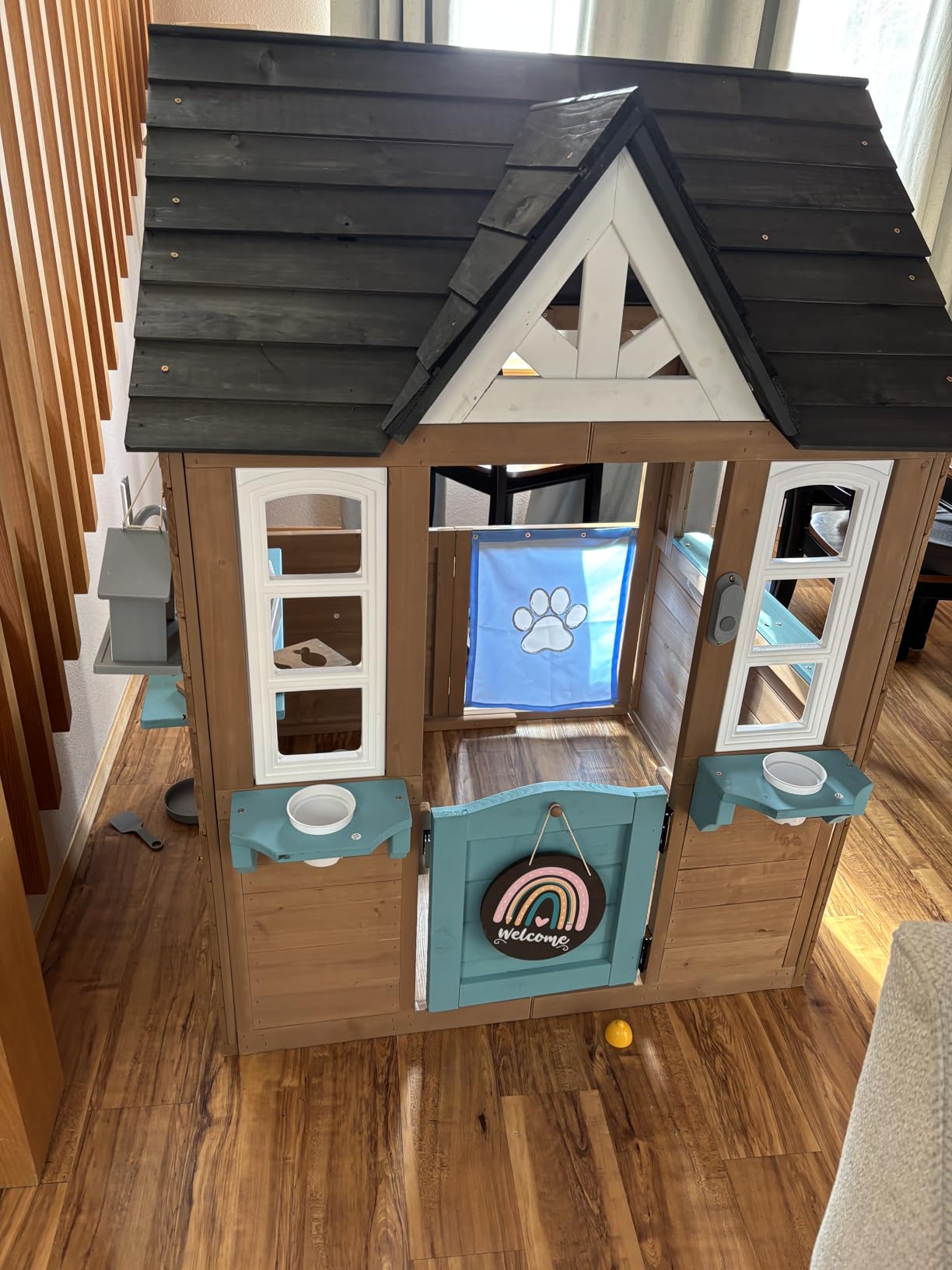 BIERUM Wooden Outdoor Playhouse for Kids with Pretend Play Ages 3-8 customer photo 1