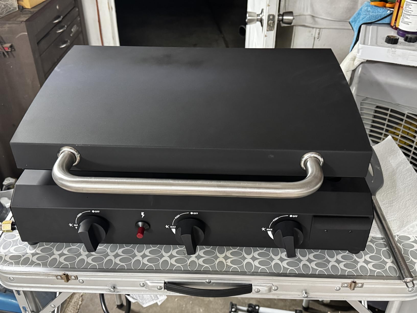 SKOK 2 Burner Outdoor Tabletop Gas Griddle with Hood, Flat Top Grill customer photo 1
