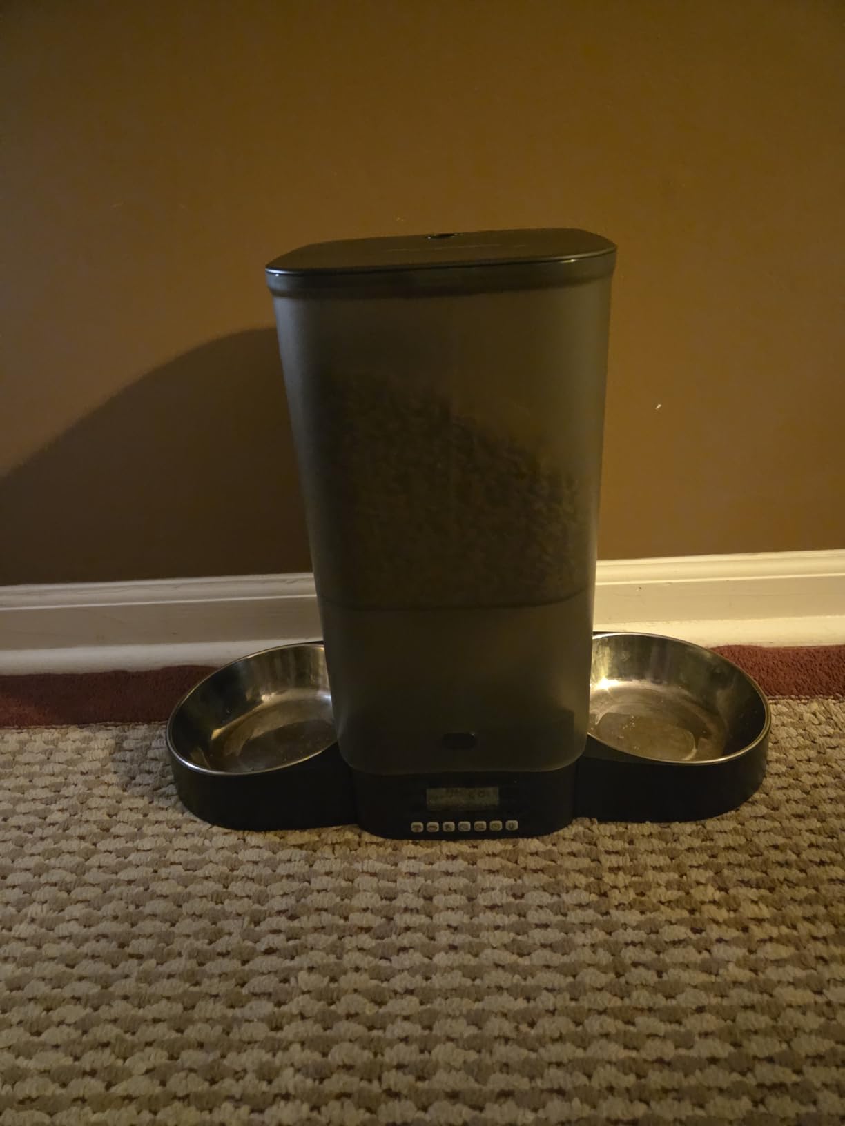 HoneyGuaridan Automatic Cat Feeder for 2 Cats, 2.4/5G WiFi Smart Feed Pet Feeder with Stainless Steel Bowl,APP Control Dispenser, Dual Power Supply,Desiccant Bag,10s Meal Call Black customer photo 1