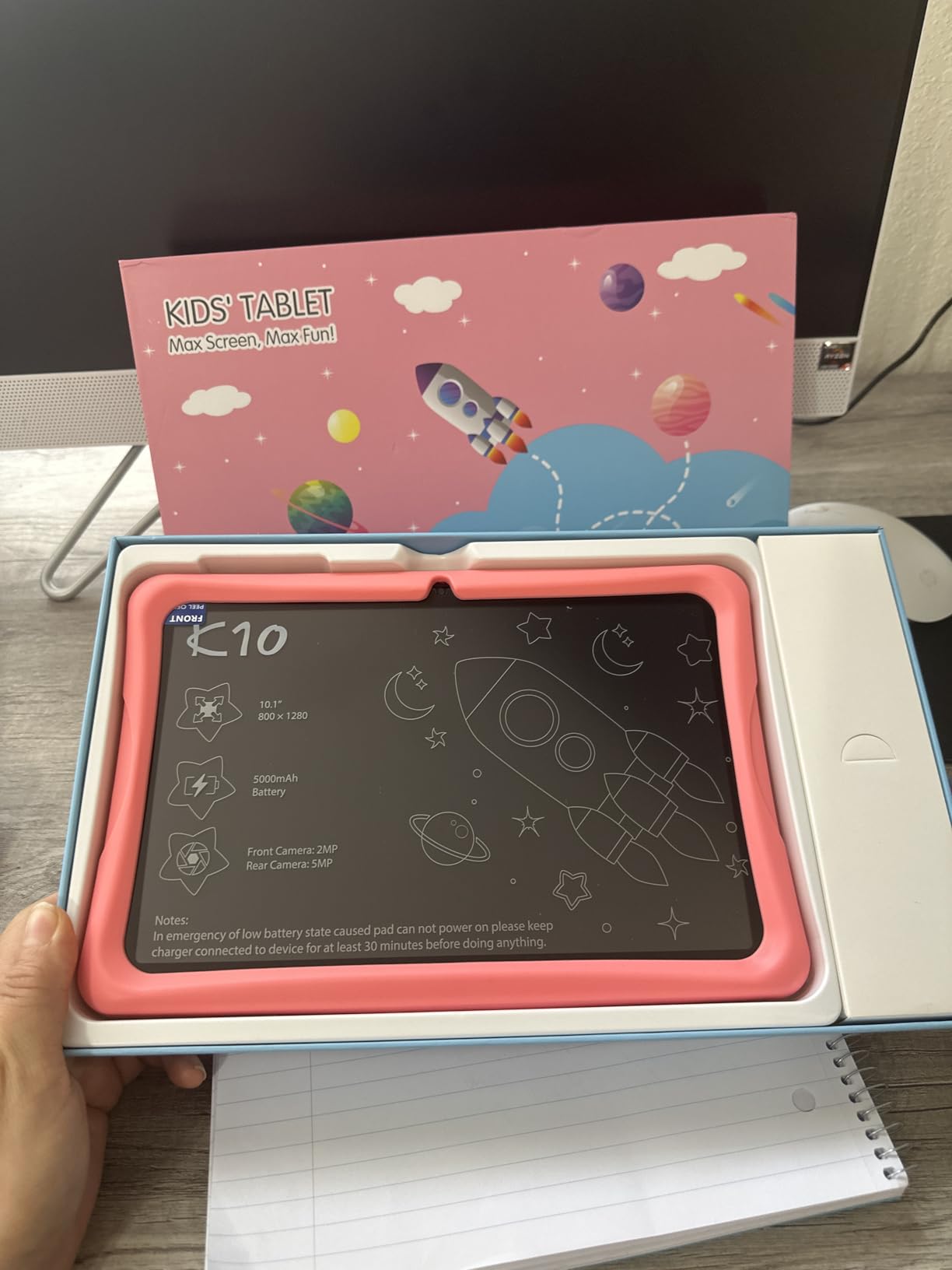 Kids Tablet 10 inch, Android 16 Tablets for Kids Ages 8-12,16GB RAM 64GB ROM,Parental Control, Pre-Installed Kiddos Software & Kids Space, Includes Case & Stylus Pen, 2TB Expand, HD Eye‑Care Screen customer photo 1