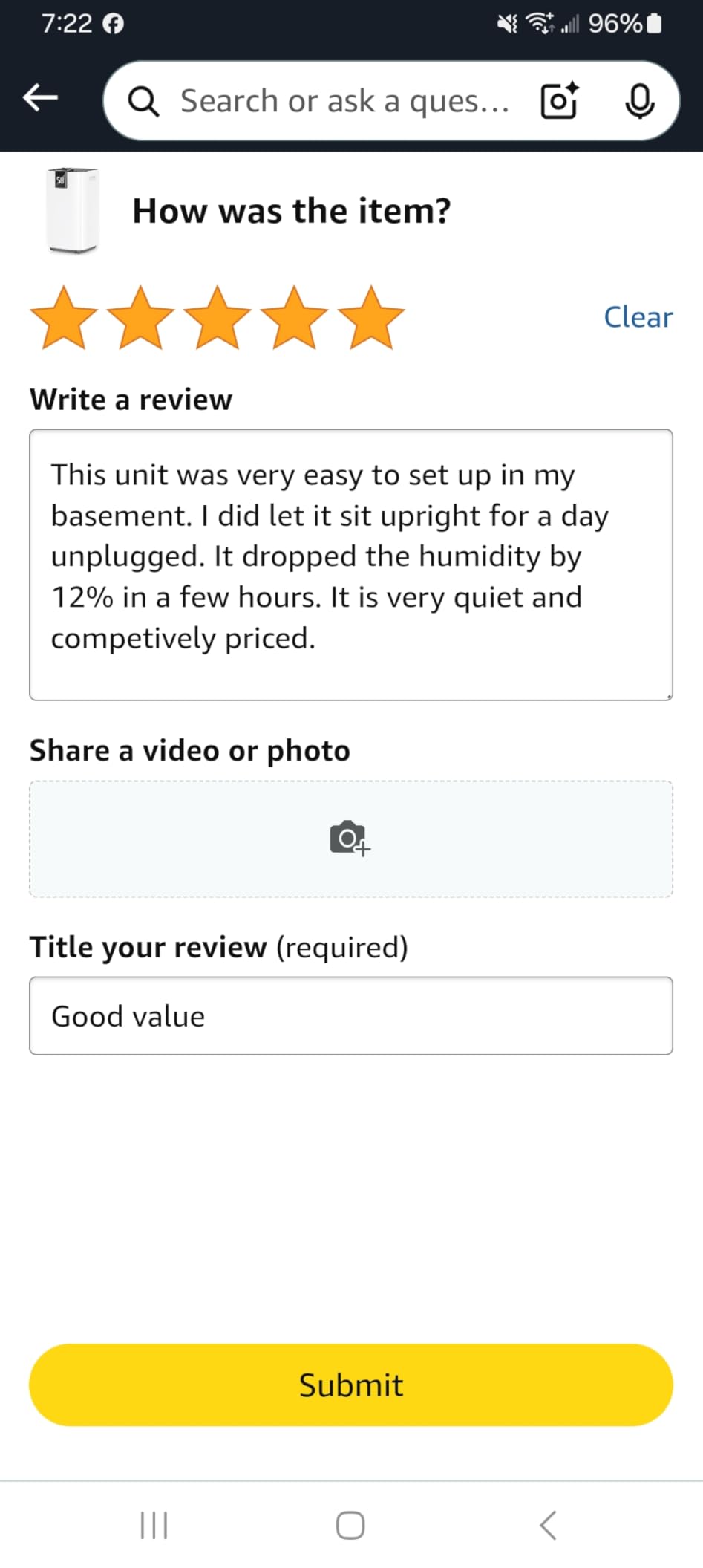 Trazico 30 Pint Dehumidifier for Basement with Drain Hose Up to 2000 Sq.ft customer photo 1
