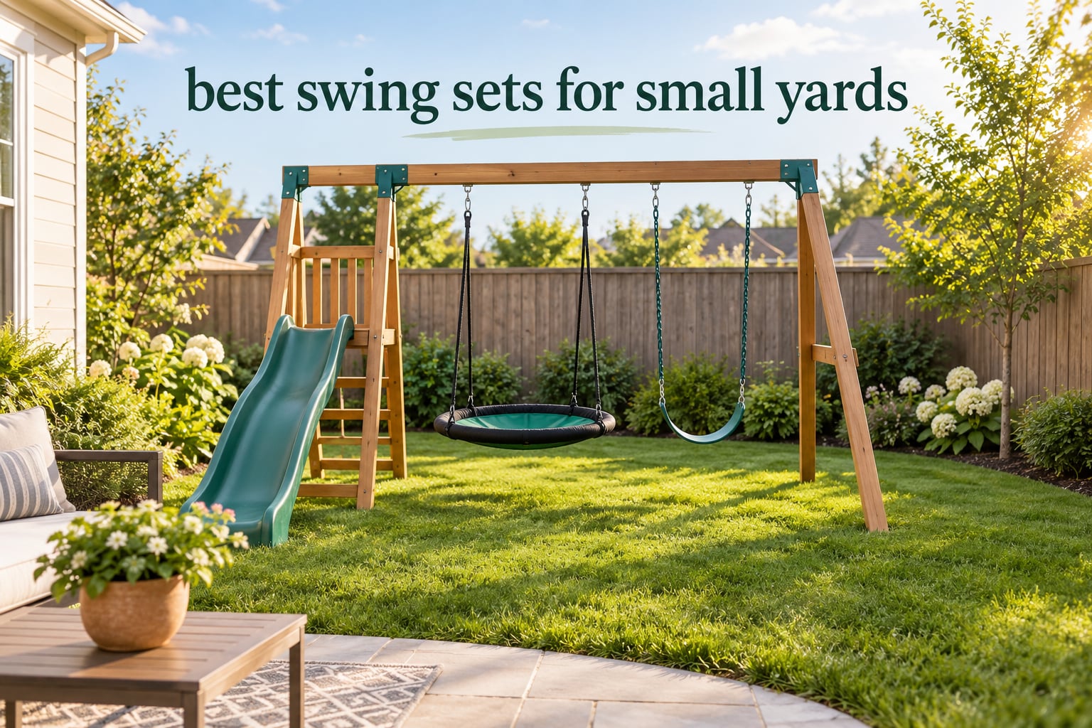 best swing sets for small yards