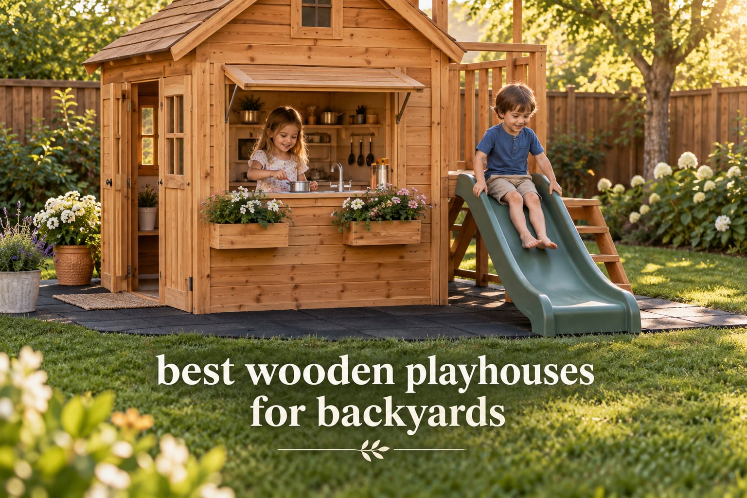 best wooden playhouses for backyards