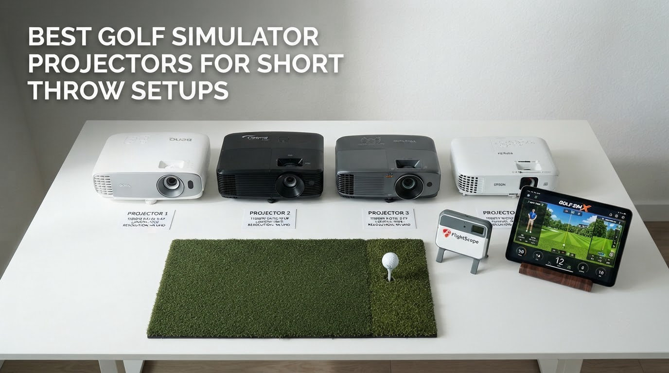 best golf simulator projectors for short throw setups
