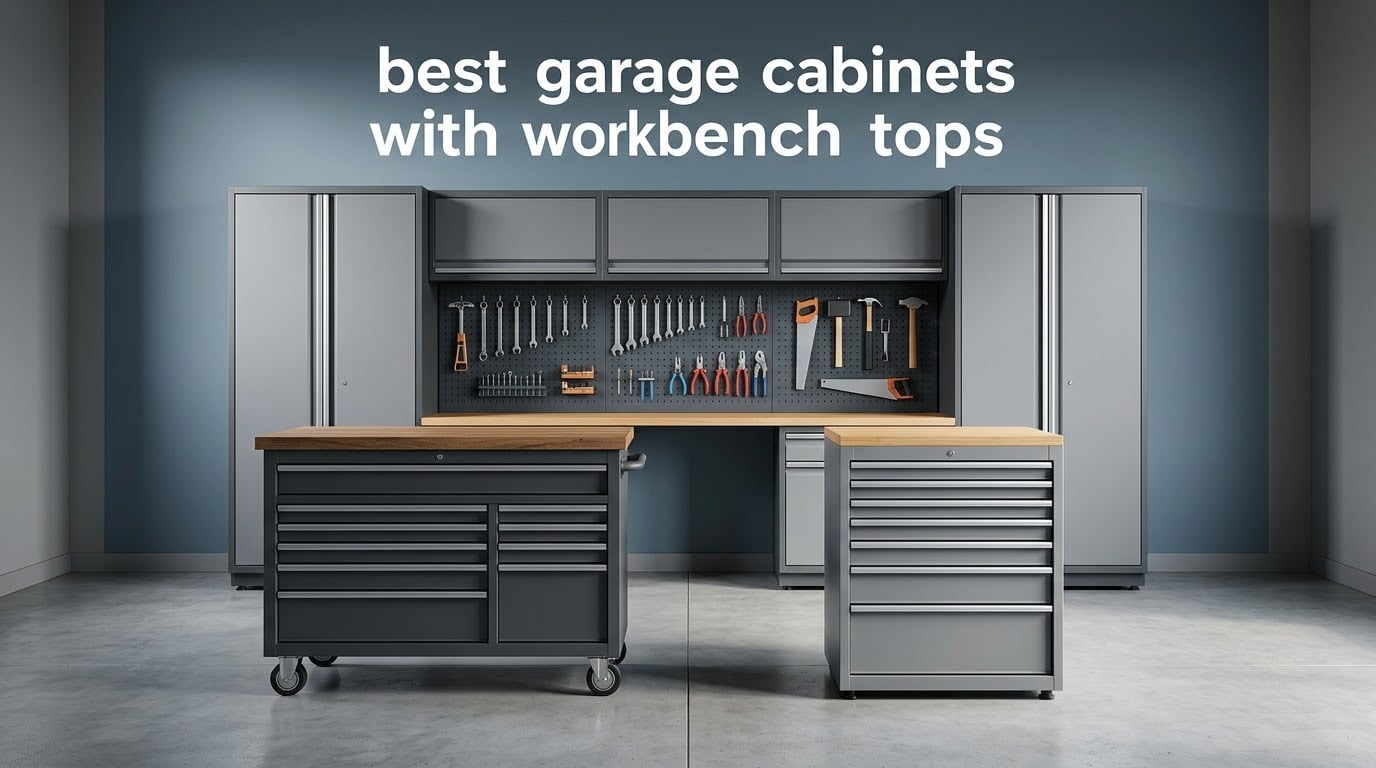 best garage cabinets with workbench tops